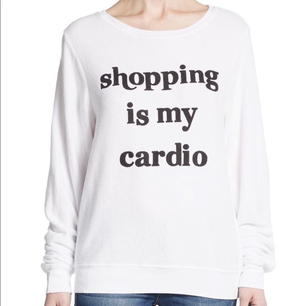 WILDFOX Shopping Cardio White Sweatshirt Small